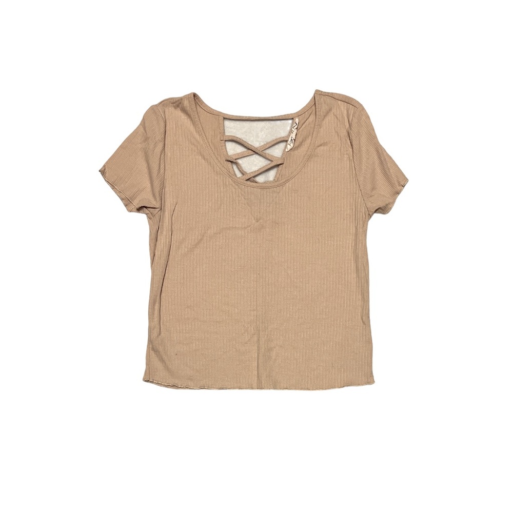 Cream-pink ribbon shirt